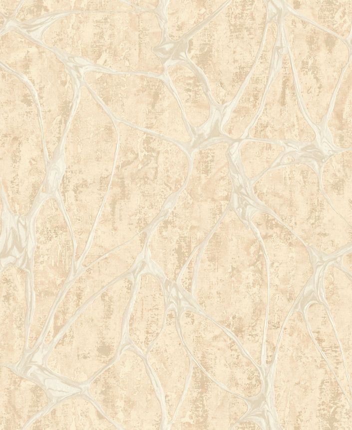 Luxusná béžová vliesová tapeta s výrazným metalickým vzorom, 56821, Aurum II, Limonta
