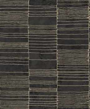 Luxusná čierna geometrická vliesová tapeta,  57408 Aurum II Limonta