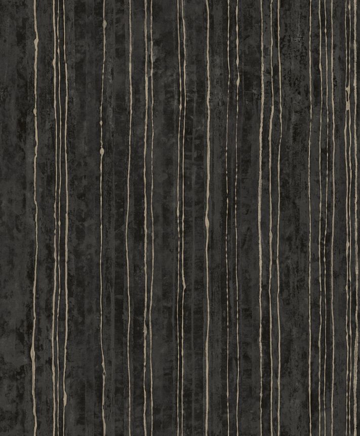 Luxusná čierna vliesová pruhovaná tapeta na stenu, 57708, Aurum II, Limonta