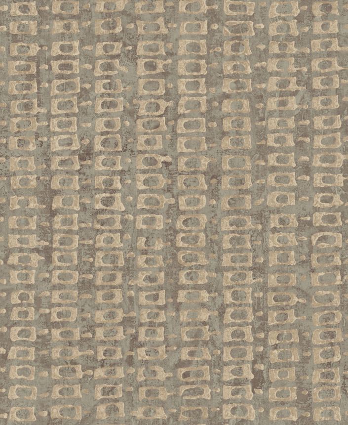 Luxusná sivohnedá geometrická vliesová tapeta, 58724 Aurum II Limonta