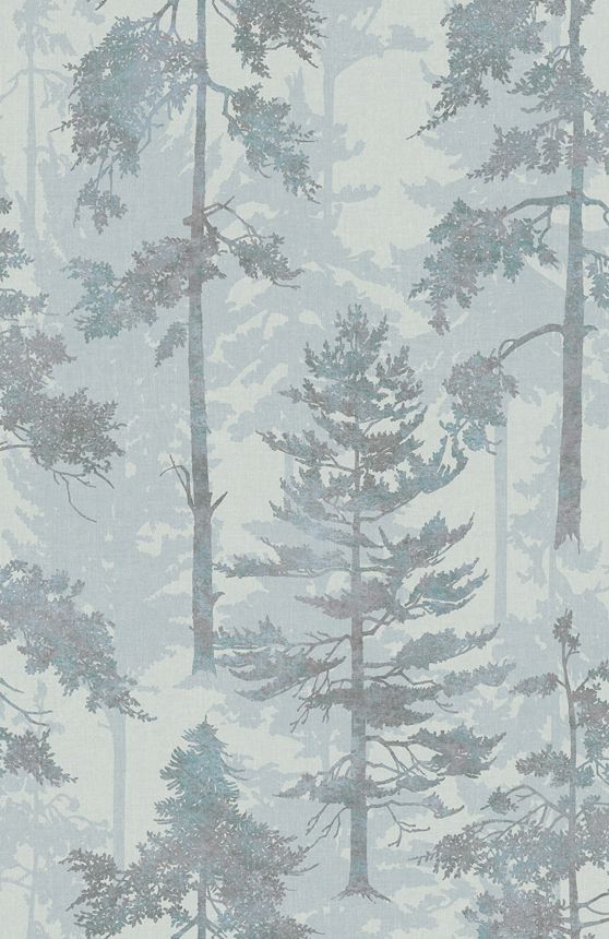 Sivo-modrá vliesová tapeta na stenu, les, stromy, 121423, New Eden, Graham&Brown Premium