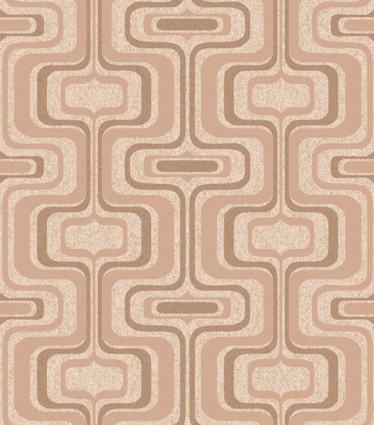 Hnedo-zlatá geometrická vliesová retro tapeta, Z77520, Savana, Zambaiti Parati