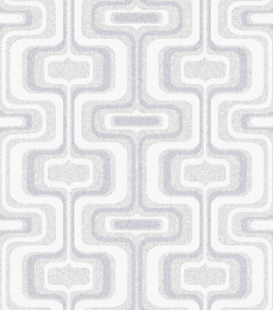 Sivo-strieborná geometrická vliesová retro tapeta, Z77522, Savana, Zambaiti Parati