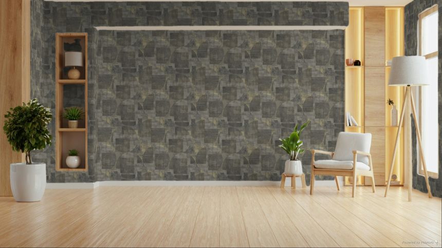 Hnedo-sivá geometrická vliesová tapeta, RE25163, Reflect, Decoprint