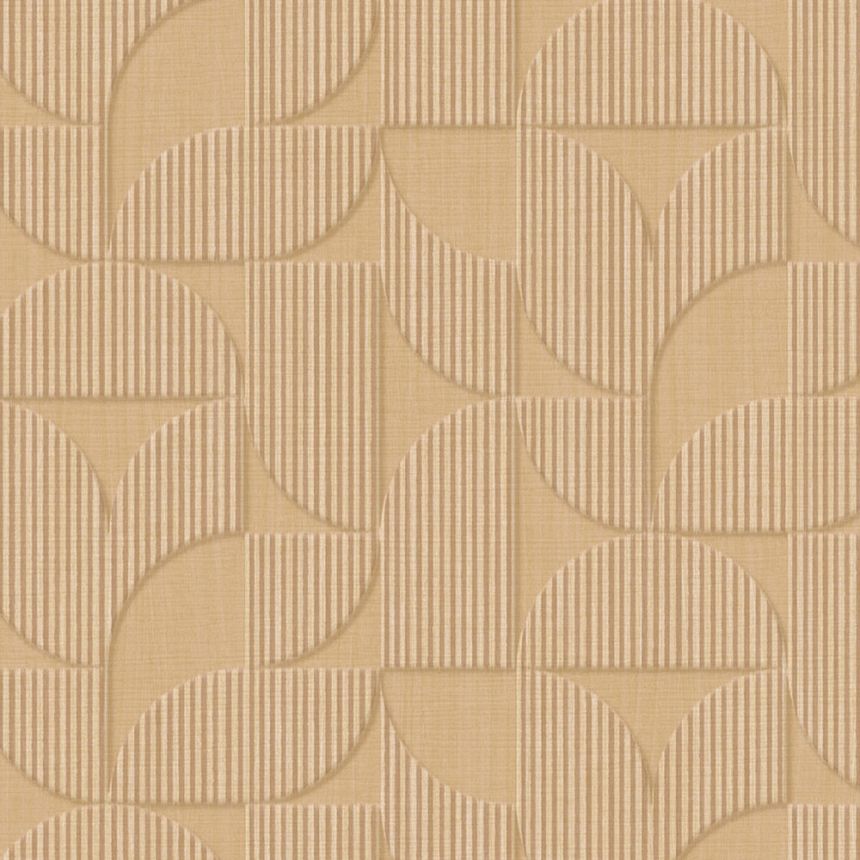 Béžová vliesová geometrická retro tapeta, 333600, Revive, Eijffinger
