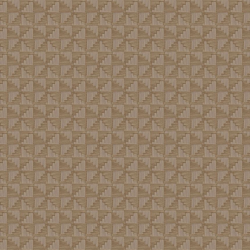 Hnedá vliesová geometrická retro tapeta, 333658, Revive, Eijffinger