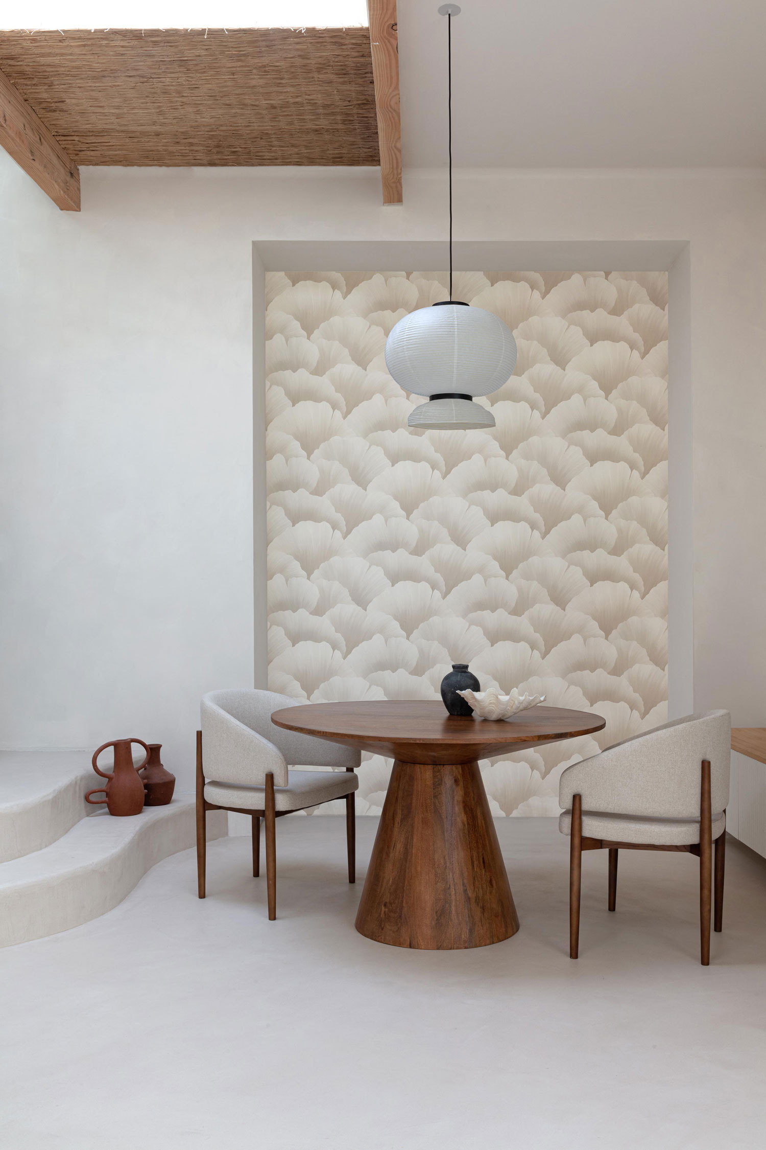 Sivo-béžová vliesová tapeta s listami, BZ3005, Belize, Grandeco