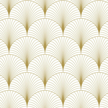 Vliesová tapeta na stenu, Art deco, bielo-zlatá, 139456, Bloom, Esta Home