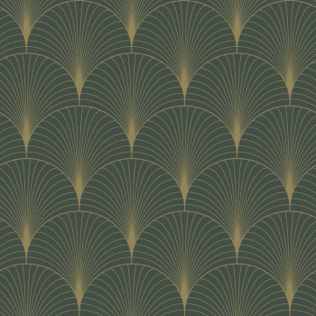 Vliesová tapeta na stenu, Art deco, zeleno-zlatá, 139584, Bloom, Esta Home