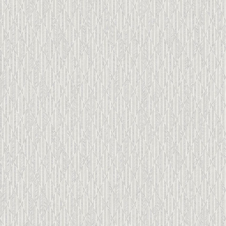 Geometrická tapeta, sivo-béžová, imitácia látky, 23205-2, Omega, AdaWall