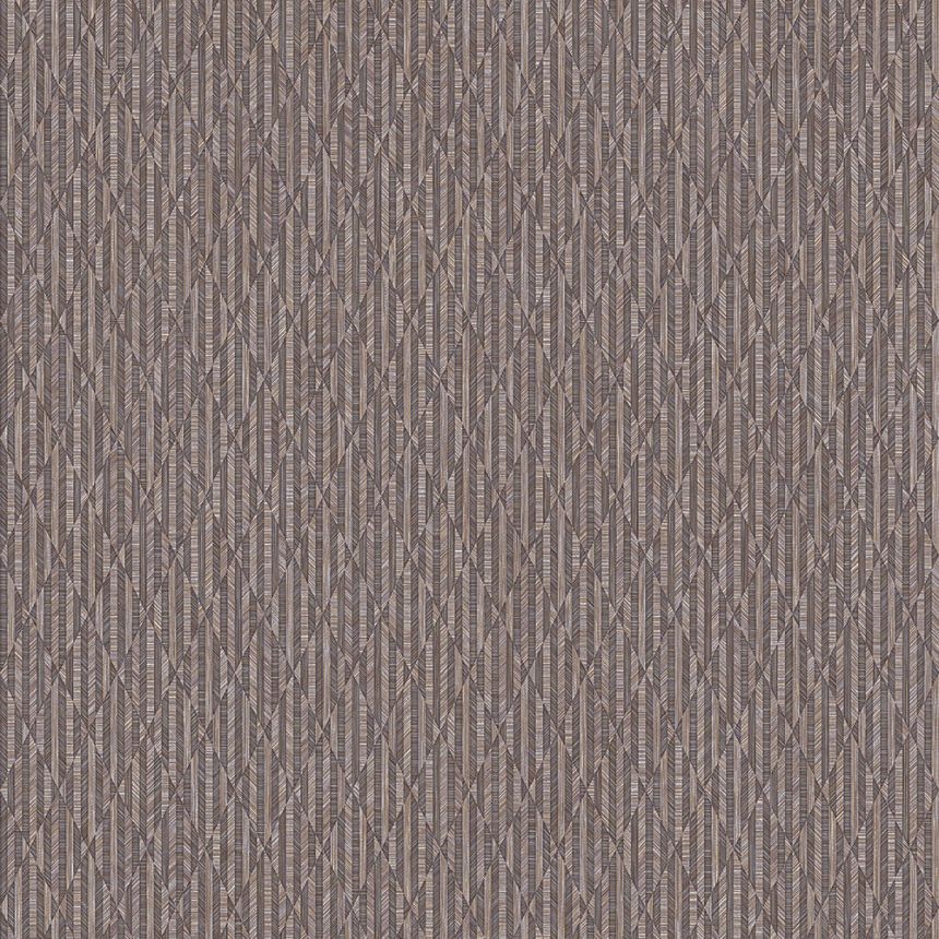Geometrická tapeta, hnedá, imitácia látky, 23205-5, Omega, AdaWall