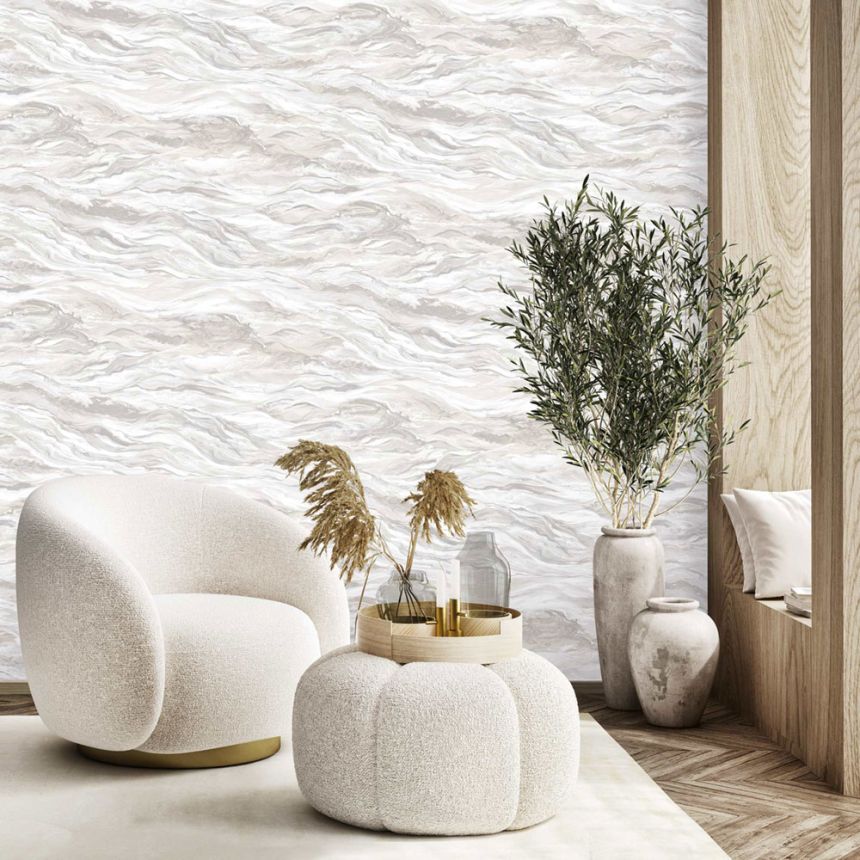 Tapeta, sivo-biela, mramor, 23207-1, Omega, AdaWall