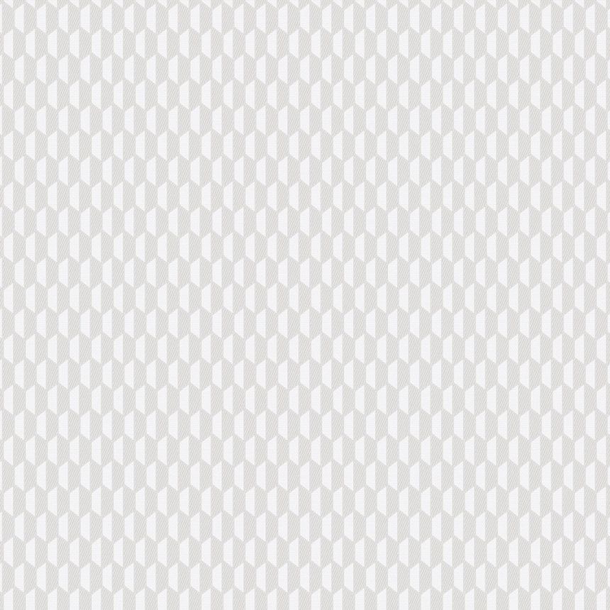 Geometrická tapeta, sivo-biela, imitácia látky, 23208-1, Omega, AdaWall