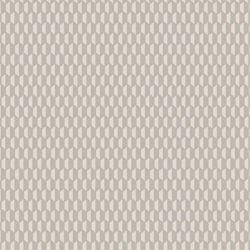 Geometrická tapeta, sivo-béžová, imitácia látky, 23208-3, Omega, AdaWall