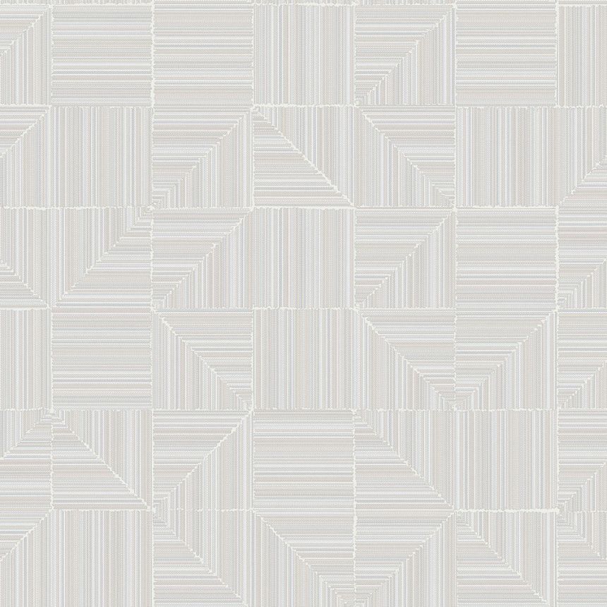 Geometrická tapeta, biela, imitácia látky, 23209-1, Omega, AdaWall