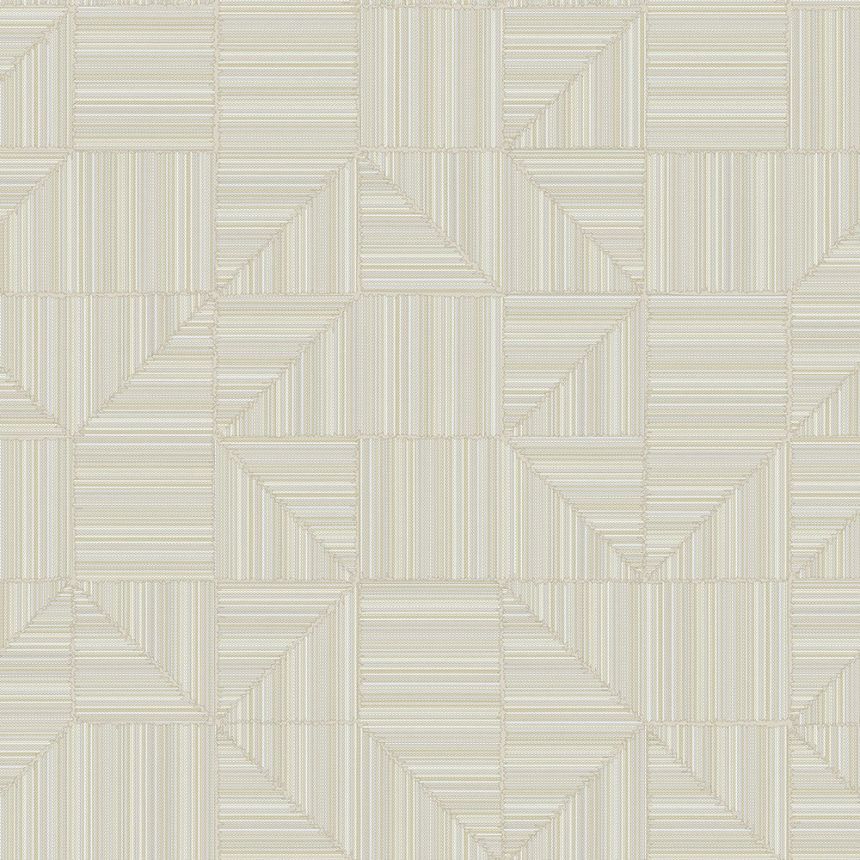 Geometrická tapeta, krémová, imitácia látky, 23209-2, Omega, AdaWall