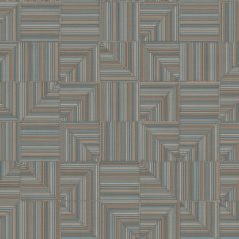 Geometrická tapeta, modro-hnedá, imitácia látky, 23209-4, Omega, AdaWall
