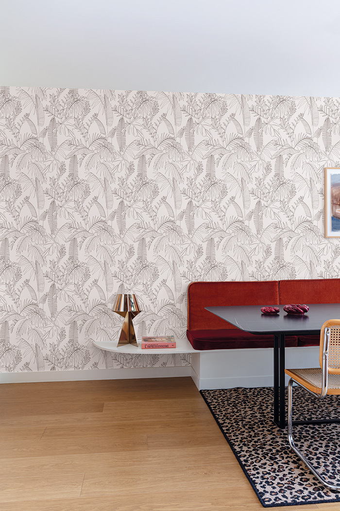 Bielo-čierna vliesová tapeta s listami, A69301, Vavex 2026