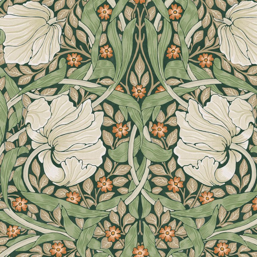 Vliesová tapeta na stenu, zeleno-béžová, kvety, 124242, William Morris At Home