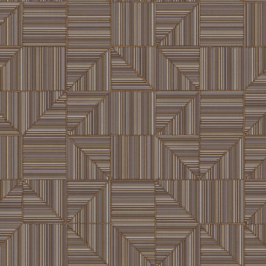 Geometrická tapeta, hnedá, imitácia látky, 23209-6, Omega, AdaWall