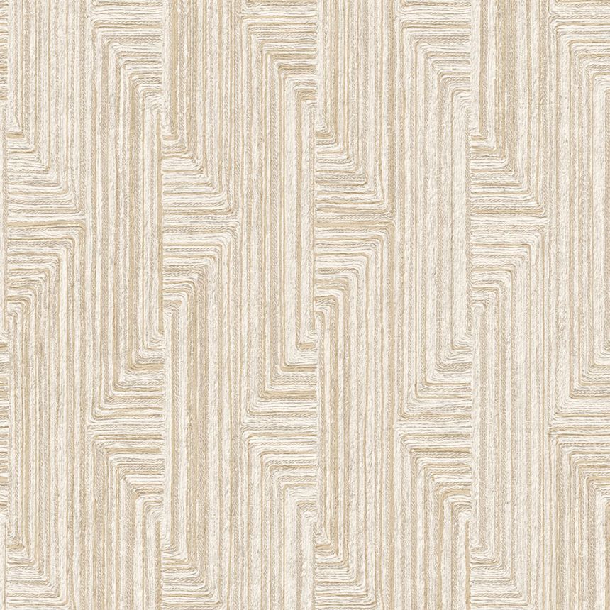 Geometrická vliesová tapeta na stenu, béžová, SA524012, Santa Fe, Design ID