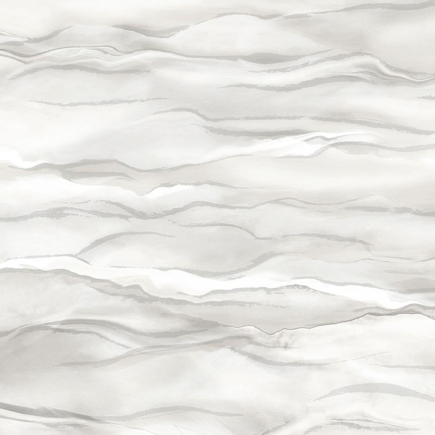 Vliesová tapeta na stenu, bielo-sivá, vlnky, mramor, SA524041, Santa Fe, Design ID