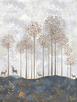 Detská vliesová obrazová tapeta na stenu, jelene, les, CW6047-1, Cute Walls, Decoprint