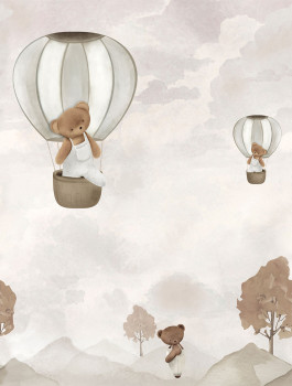 Detská vliesová obrazová tapeta na stenu, balony, medvedíky, CW6135-2, Cute Walls, Decoprint