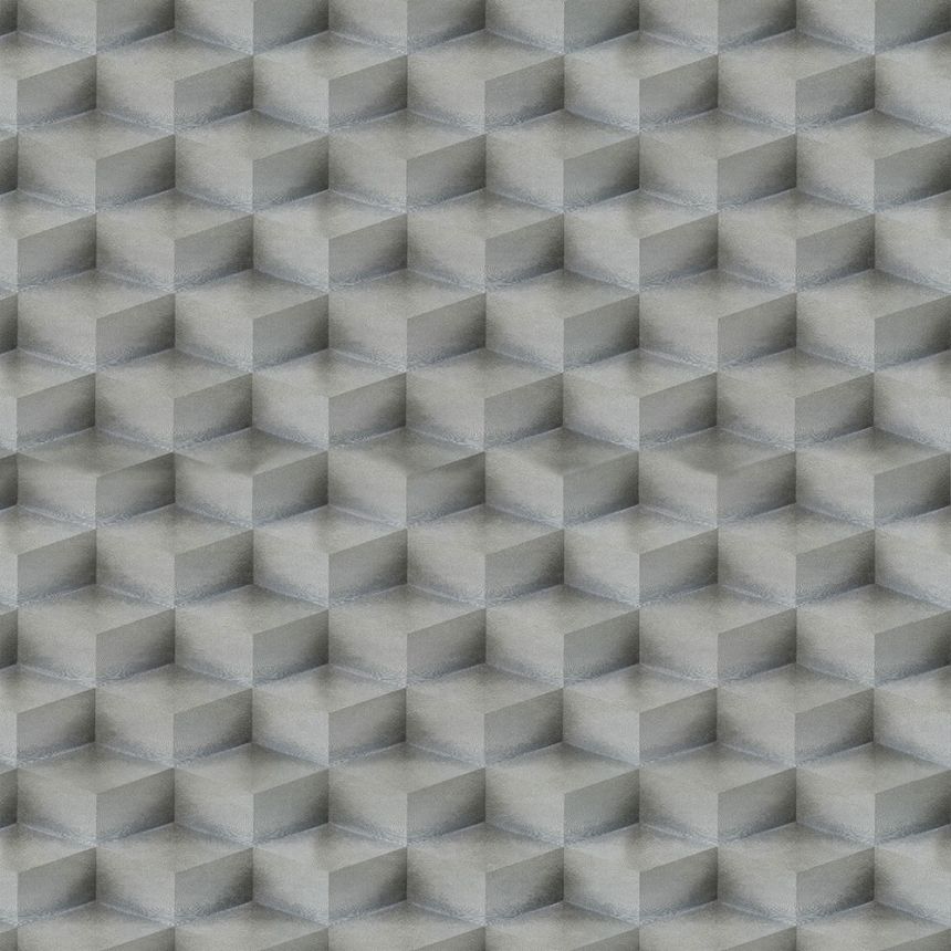 3D geometrická vliesová tapeta na stenu, strieborná, 20018, New Tekko, Emiliana Parati