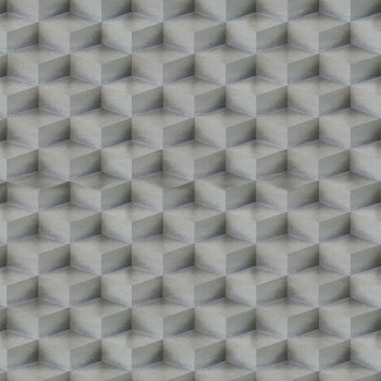 3D geometrická vliesová tapeta na stenu, strieborná, 20018, New Tekko, Emiliana Parati
