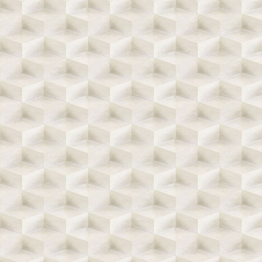3D geometrická vliesová tapeta na stenu, perlová, 20020, New Tekko, Emiliana Parati