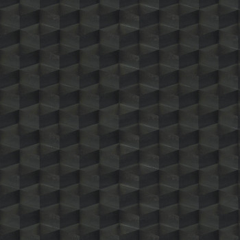 3D geometrická vliesová tapeta na stenu, čierna, 20022, New Tekko, Emiliana Parati