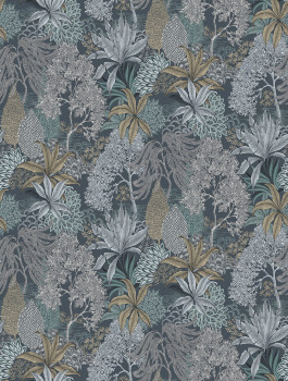 Vliesová obrazová tapeta na stenu, modrá, listy, FW4003-4, Feature Walls, Decoprint