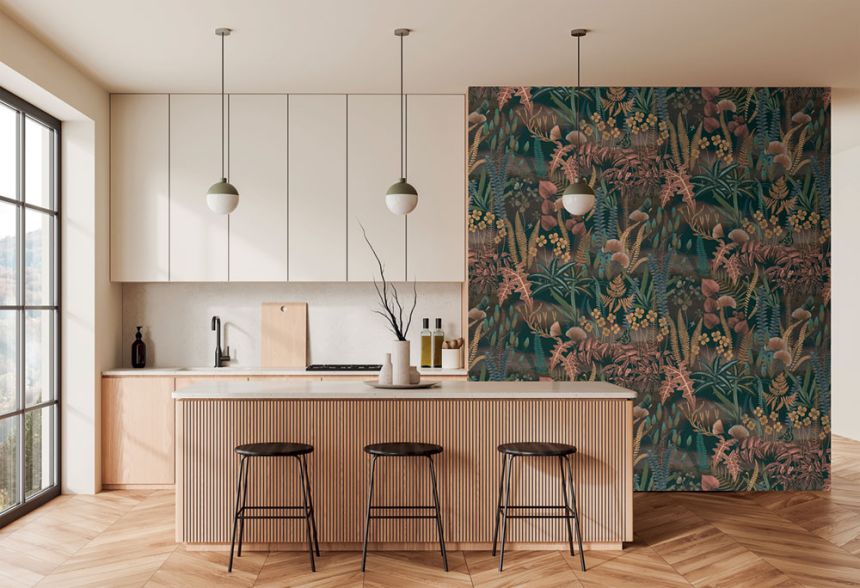Vliesová obrazová tapeta na stenu, hnedá, listy, FW4005-2, Feature Walls, Decoprint