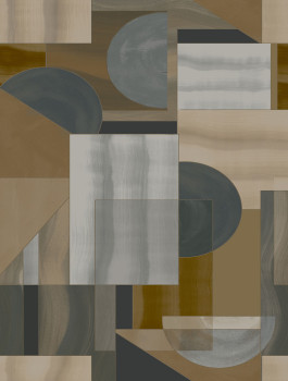 Geometrická vliesová obrazová tapeta na stenu, hnedá, FW4009-4, Feature Walls, Decoprint