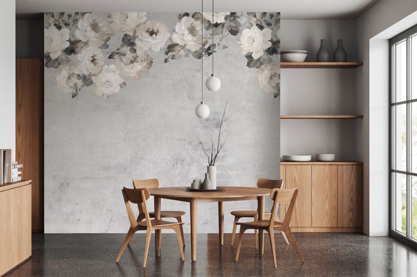 Vliesová obrazová tapeta na stenu, sivá, kvety, FW4023-3, Feature Walls, Decoprint