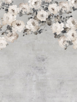 Vliesová obrazová tapeta na stenu, sivá, kvety, FW4023-3, Feature Walls, Decoprint