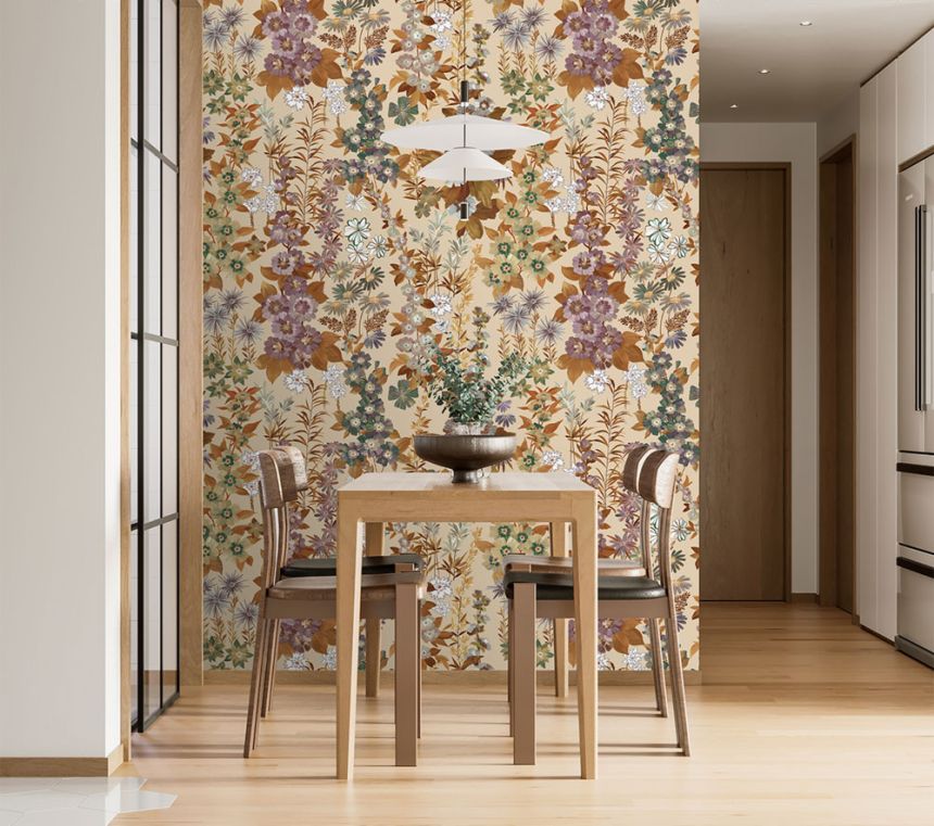 Vliesová obrazová tapeta na stenu, béžová, kvety, FW4025-11, Feature Walls, Decoprint