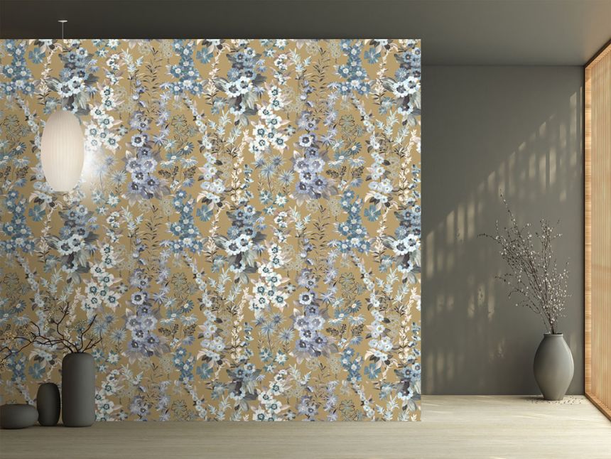 Vliesová obrazová tapeta na stenu, hnedá, kvety, FW4025-13, Feature Walls, Decoprint