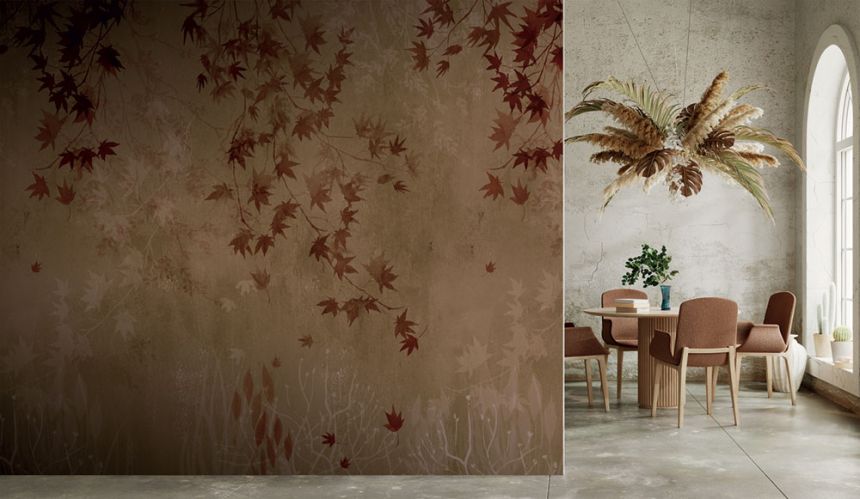 Vliesová obrazová tapeta na stenu, hnedá, vetvičky, listy, FW4026-2, Feature Walls, Decoprint