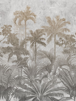 Vliesová obrazová tapeta na stenu, sivá, palmy, FW4027-1, Feature Walls, Decoprint