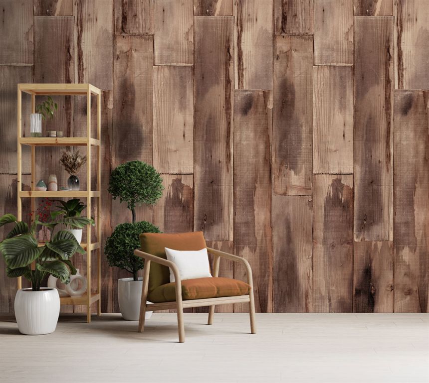 Vliesová obrazová tapeta na stenu, hnedá, drevo, FW4051-7, Feature Walls, Decoprint