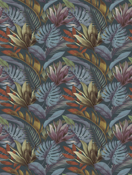 Vliesová obrazová tapeta na stenu, modro-hnedá, listy, FW4059-5, Feature Walls, Decoprint