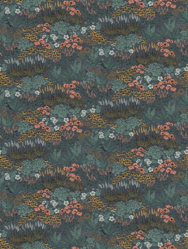 Vliesová obrazová tapeta na stenu, modrá, kvety, FW4062-4, Feature Walls, Decoprint