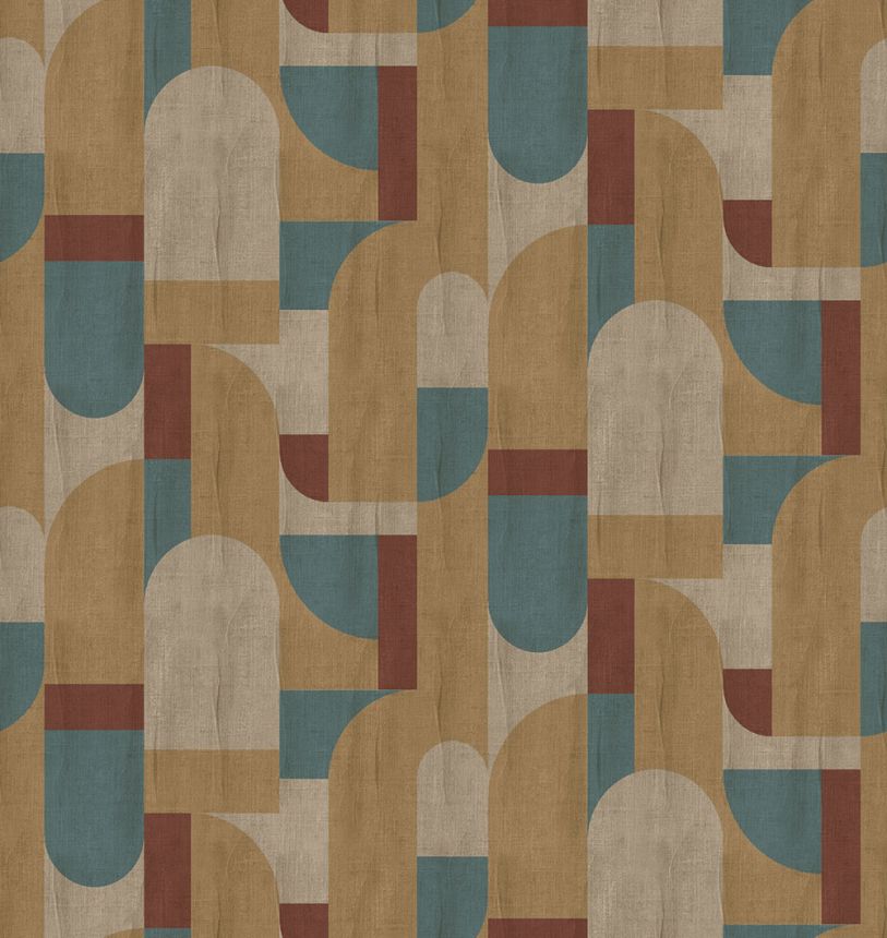 Geometrická vliesová obrazová tapeta na stenu, hnedo-zelená, FW4064-2, Feature Walls, Decoprint