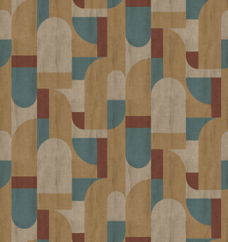 Geometrická vliesová obrazová tapeta na stenu, hnedo-zelená, FW4064-2, Feature Walls, Decoprint