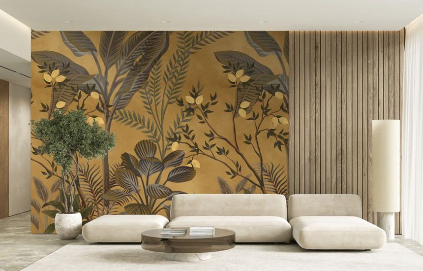 Vliesová fototapeta na stenu, hnedá, listy, FW4066-15, Feature Walls, Decoprint