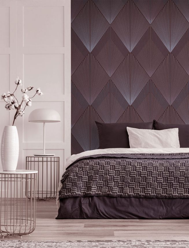 Geometrická vliesová obrazová tapeta na stenu, vínová, FW4035-2, Feature Walls, Decoprint