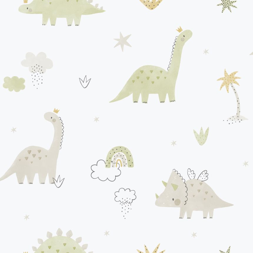 Detská vliesová tapeta na stenu, zelená, dinosaury, 283-3, Enzo,  ICH Wallcoverings