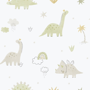 Detská vliesová tapeta na stenu, zelená, dinosaury, 283-3, Enzo,  ICH Wallcoverings